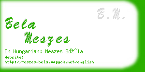 bela meszes business card